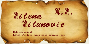 Milena Milunović vizit kartica